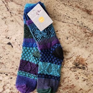 Solmate Socks Blue and Purple Patterned Socks